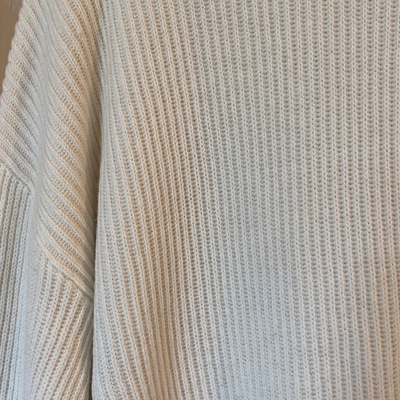 LILYSILK Women's Ribbed Turtleneck Wool Sweater Cream Size M - Picture 7 of 12